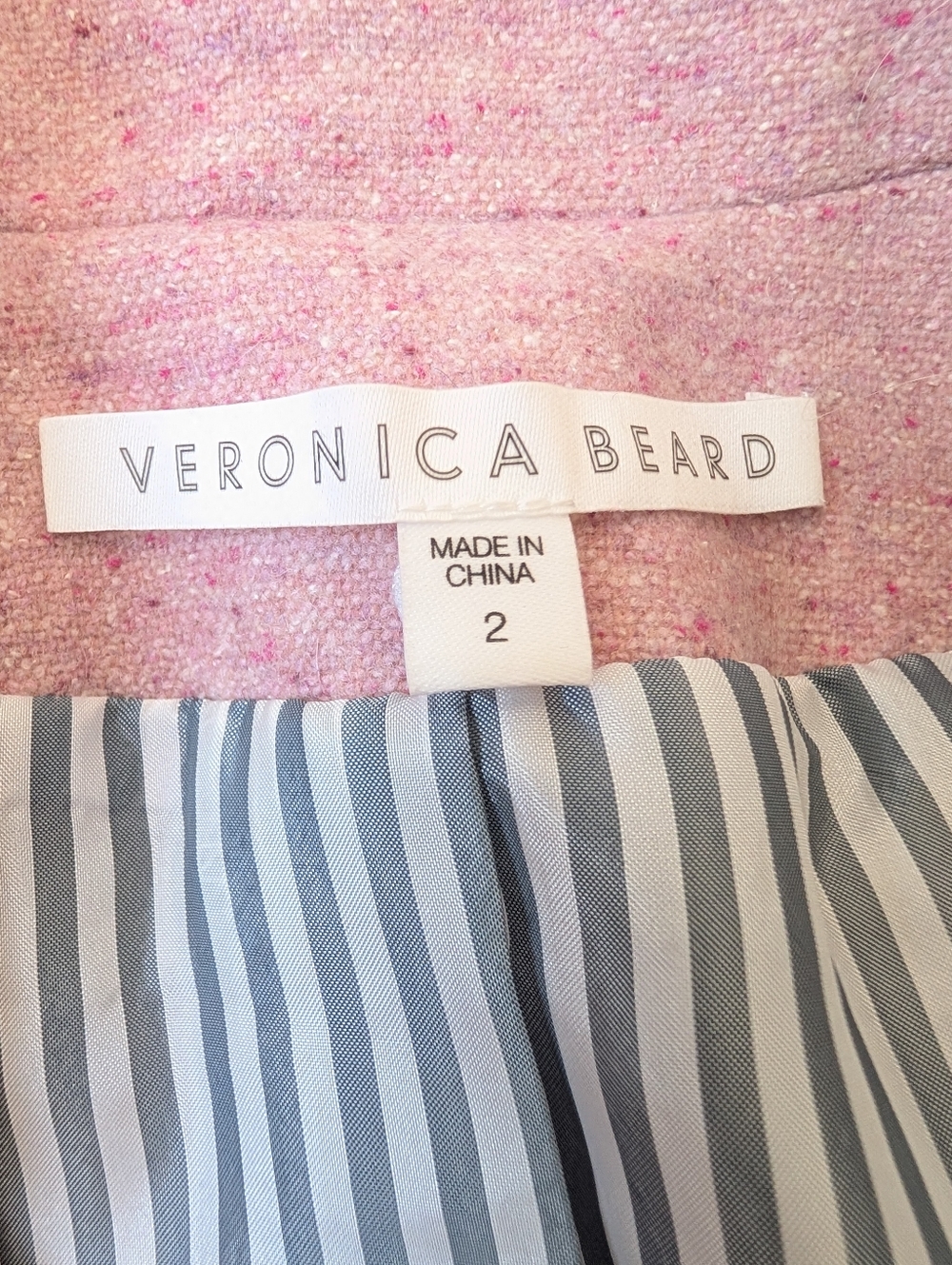 Veronica Beard Steele Pink Wool Tweed Dickey Jacket Blazer Size 2 Celebrity - Picture 11 of 14